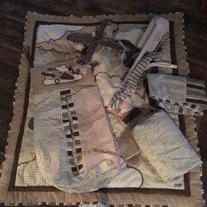 Vintage Airplane Crib Set With Everything!